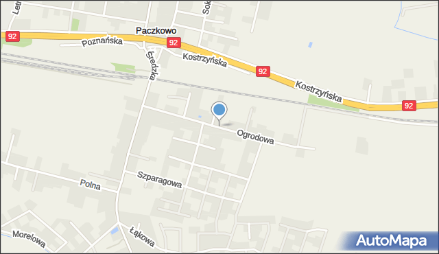 Paczkowo gmina Swarzędz, Ogrodowa, mapa Paczkowo gmina Swarzędz