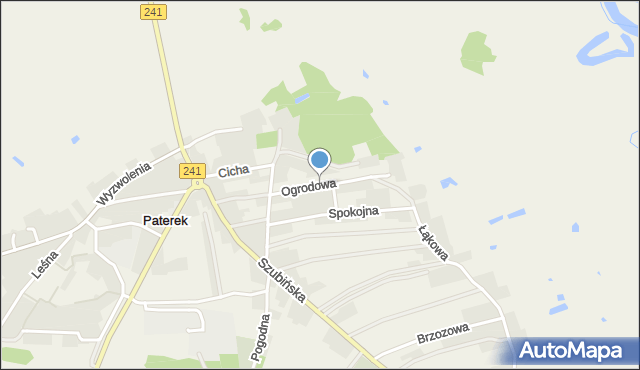 Paterek, Ogrodowa, mapa Paterek