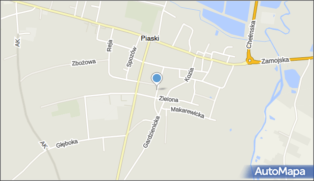 Piaski powiat świdnicki, Ogrodowa, mapa Piaski powiat świdnicki