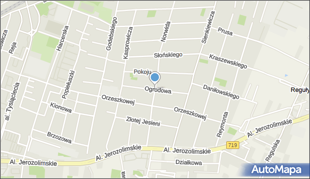 Piastów powiat pruszkowski, Ogrodowa, mapa Piastów powiat pruszkowski