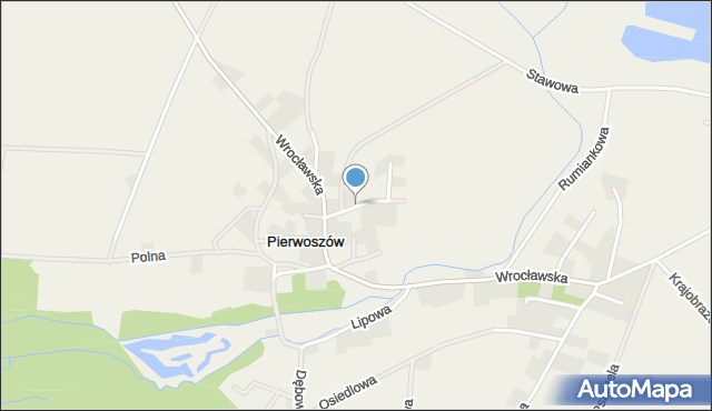 Pierwoszów, Ogrodowa, mapa Pierwoszów