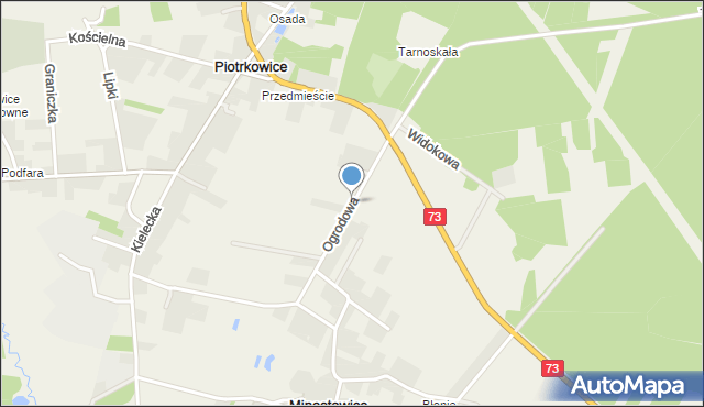 Piotrkowice gmina Chmielnik, Ogrodowa, mapa Piotrkowice gmina Chmielnik