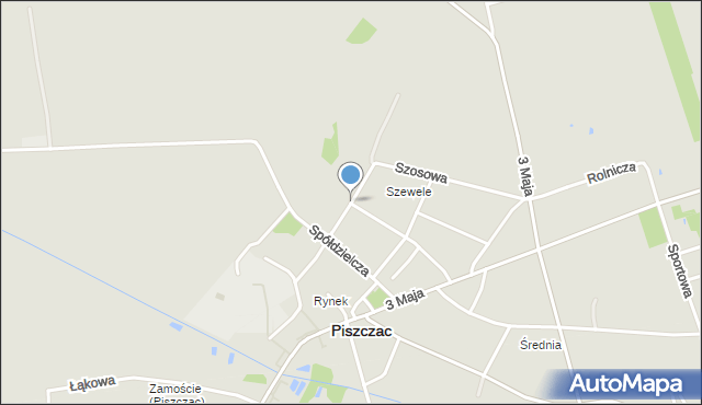 Piszczac, Ogrodowa, mapa Piszczac