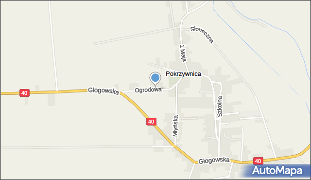 Pokrzywnica gmina Reńska Wieś, Ogrodowa, mapa Pokrzywnica gmina Reńska Wieś