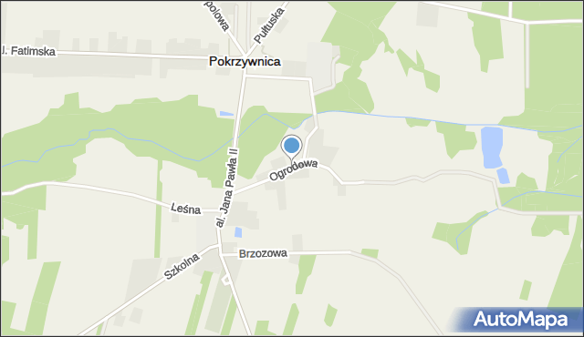 Pokrzywnica powiat pułtuski, Ogrodowa, mapa Pokrzywnica powiat pułtuski