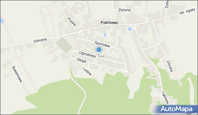 Połchowo gmina Puck, Ogrodowa, mapa Połchowo gmina Puck