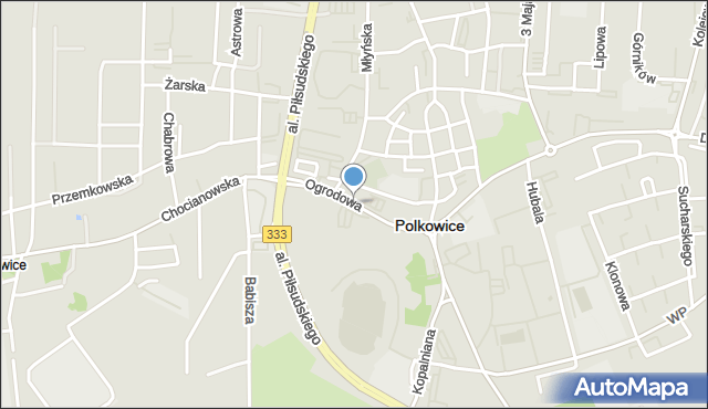 Polkowice, Ogrodowa, mapa Polkowice