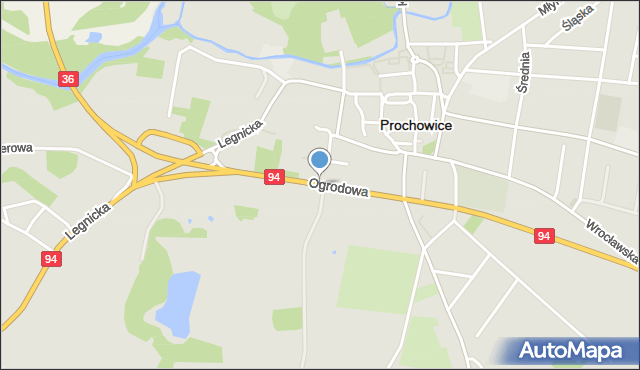 Prochowice, Ogrodowa, mapa Prochowice