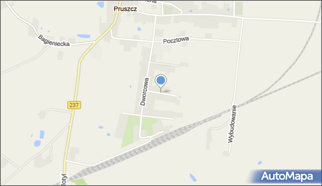 Pruszcz gmina Gostycyn, Ogrodowa, mapa Pruszcz gmina Gostycyn