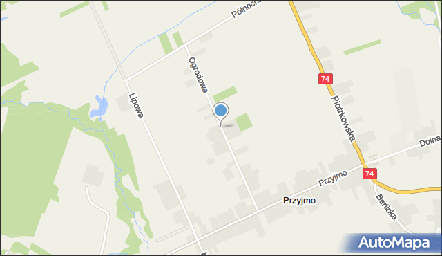 Przyjmo, Ogrodowa, mapa Przyjmo