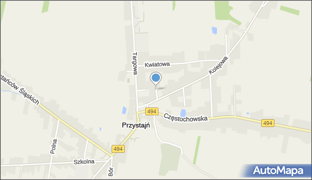 Przystajń, Ogrodowa, mapa Przystajń