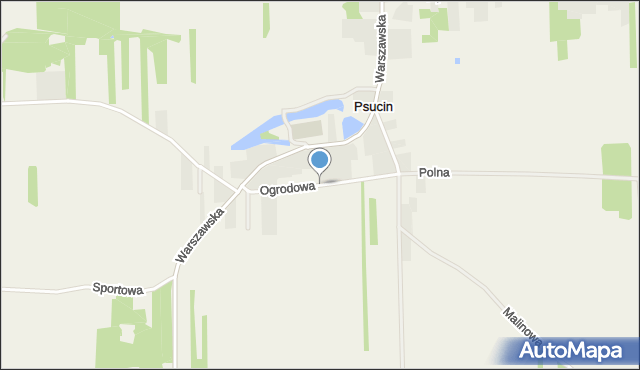 Psucin, Ogrodowa, mapa Psucin