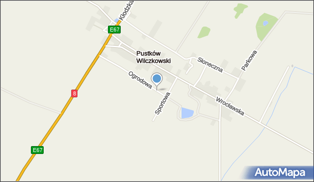 Pustków Wilczkowski, Ogrodowa, mapa Pustków Wilczkowski