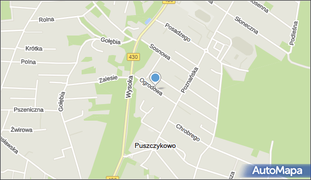 Puszczykowo powiat poznański, Ogrodowa, mapa Puszczykowo powiat poznański