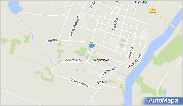 Pyzdry, Ogrodowa, mapa Pyzdry