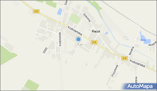Racot, Ogrodowa, mapa Racot