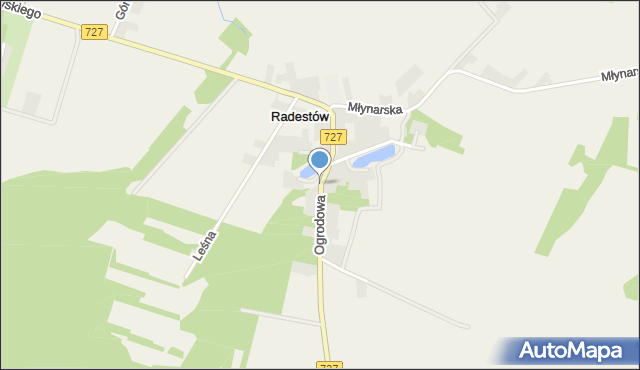 Radestów, Ogrodowa, mapa Radestów