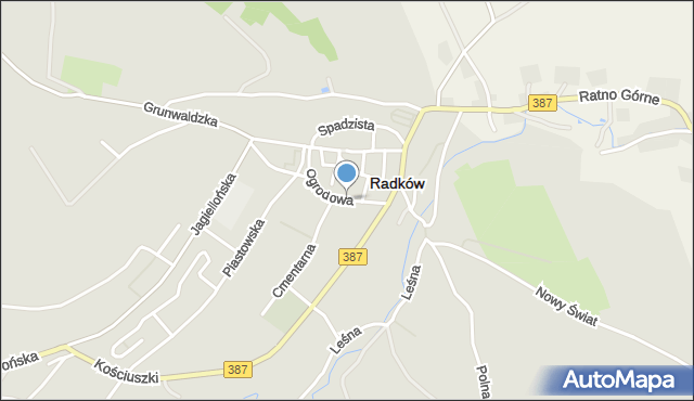 Radków powiat kłodzki, Ogrodowa, mapa Radków powiat kłodzki