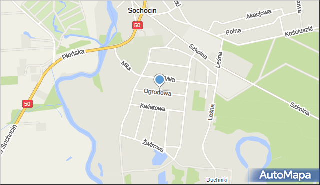 Sochocin, Ogrodowa, mapa Sochocin