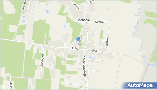 Sochonie, Ogrodowa, mapa Sochonie