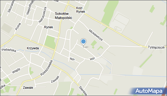 Sokołów Małopolski, Ogrodowa, mapa Sokołów Małopolski