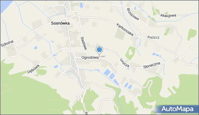 Sosnówka gmina Podgórzyn, Ogrodowa, mapa Sosnówka gmina Podgórzyn