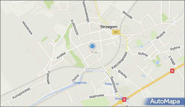 Strzegom powiat świdnicki, Ogrodowa, mapa Strzegom powiat świdnicki