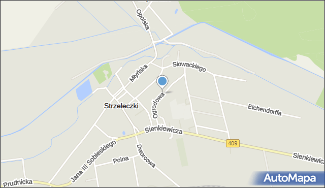 Strzeleczki, Ogrodowa, mapa Strzeleczki