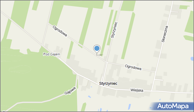 Styrzyniec, Ogrodowa, mapa Styrzyniec