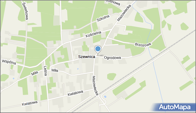 Szewnica, Ogrodowa, mapa Szewnica