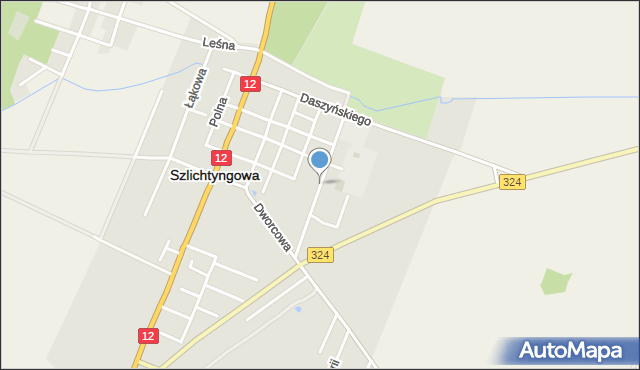 Szlichtyngowa, Ogrodowa, mapa Szlichtyngowa