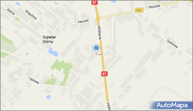 Szpetal Górny, Ogrodowa, mapa Szpetal Górny