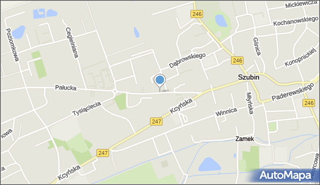 Szubin, Ogrodowa, mapa Szubin