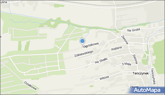 Tenczynek, Ogródkowa, mapa Tenczynek