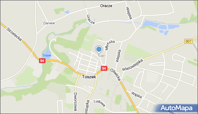 Toszek, Ogrodowa, mapa Toszek