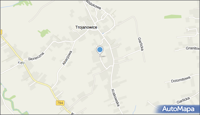 Trojanowice gmina Zielonki, Ogrodowa, mapa Trojanowice gmina Zielonki