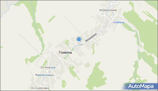 Trzebinia gmina Świnna, Ogrodowa, mapa Trzebinia gmina Świnna