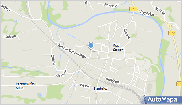 Tuchów, Ogrodowa, mapa Tuchów