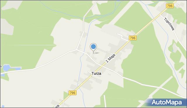 Turza gmina Łazy, Ogrodowa, mapa Turza gmina Łazy