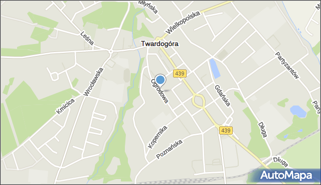 Twardogóra, Ogrodowa, mapa Twardogóra