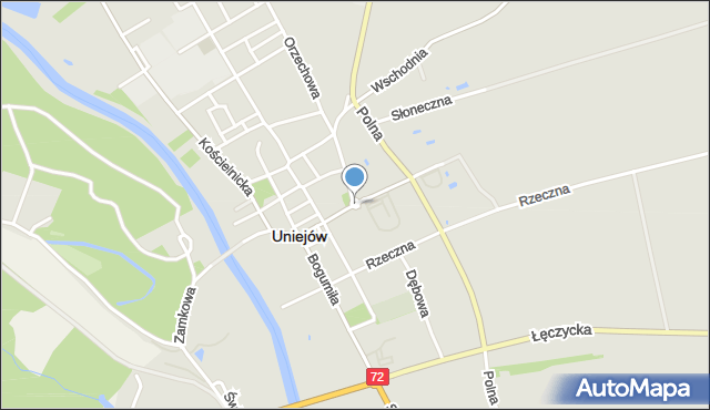 Uniejów, Ogrodowa, mapa Uniejów