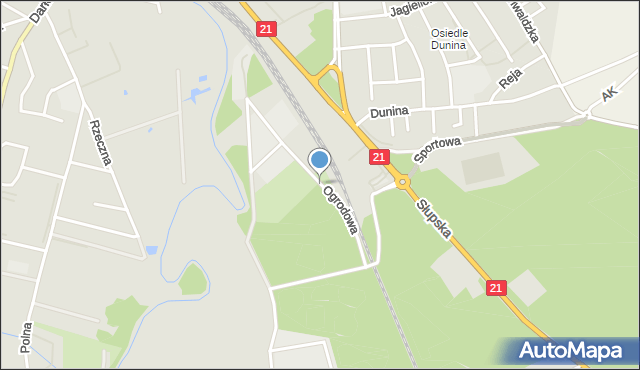 Ustka, Ogrodowa, mapa Ustka