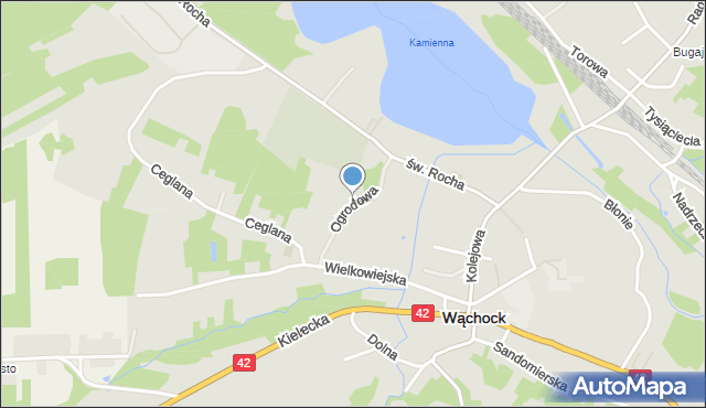 Wąchock, Ogrodowa, mapa Wąchock