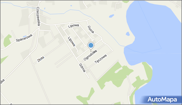 Warzno, Ogrodowa, mapa Warzno