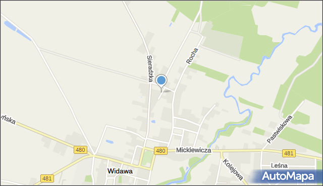 Widawa powiat łaski, Ogrodowa, mapa Widawa powiat łaski