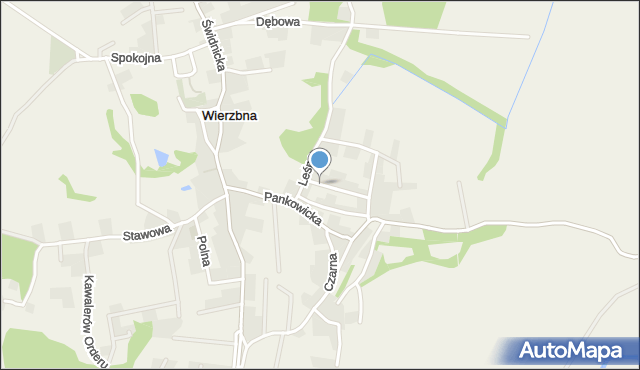 Wierzbna gmina Żarów, Ogrodowa, mapa Wierzbna gmina Żarów