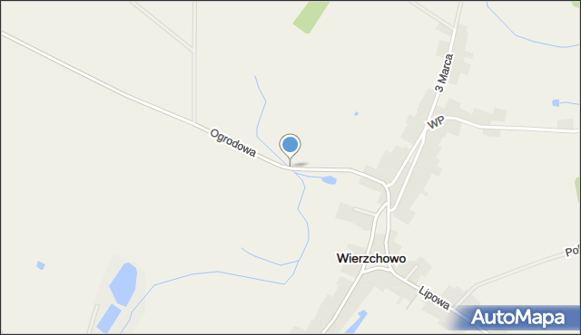 Wierzchowo powiat drawski, Ogrodowa, mapa Wierzchowo powiat drawski