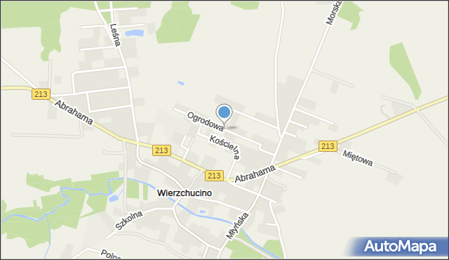 Wierzchucino, Ogrodowa, mapa Wierzchucino