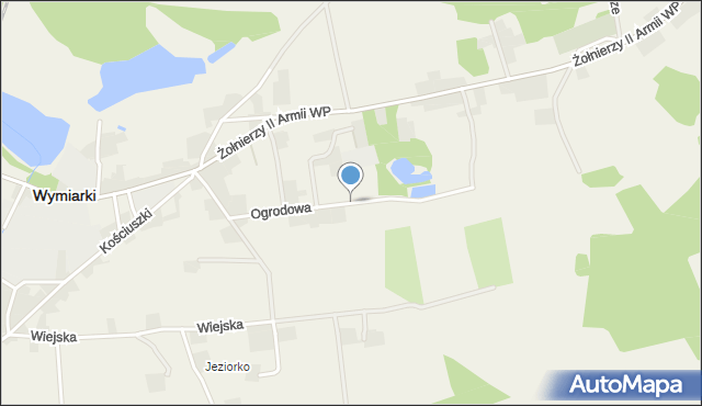 Witoszyn gmina Wymiarki, Ogrodowa, mapa Witoszyn gmina Wymiarki