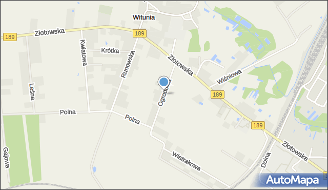 Witunia, Ogrodowa, mapa Witunia